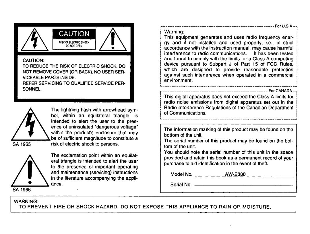 Panasonic AW-E300 manual 