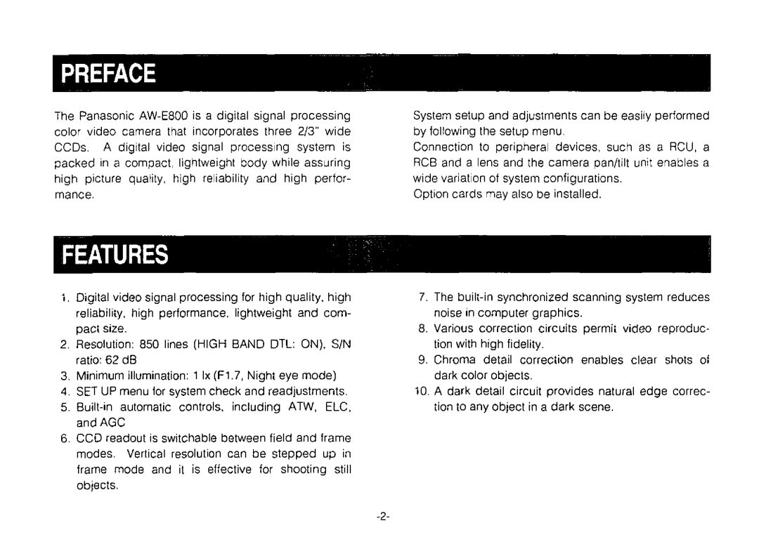 Panasonic AW-E800 manual 