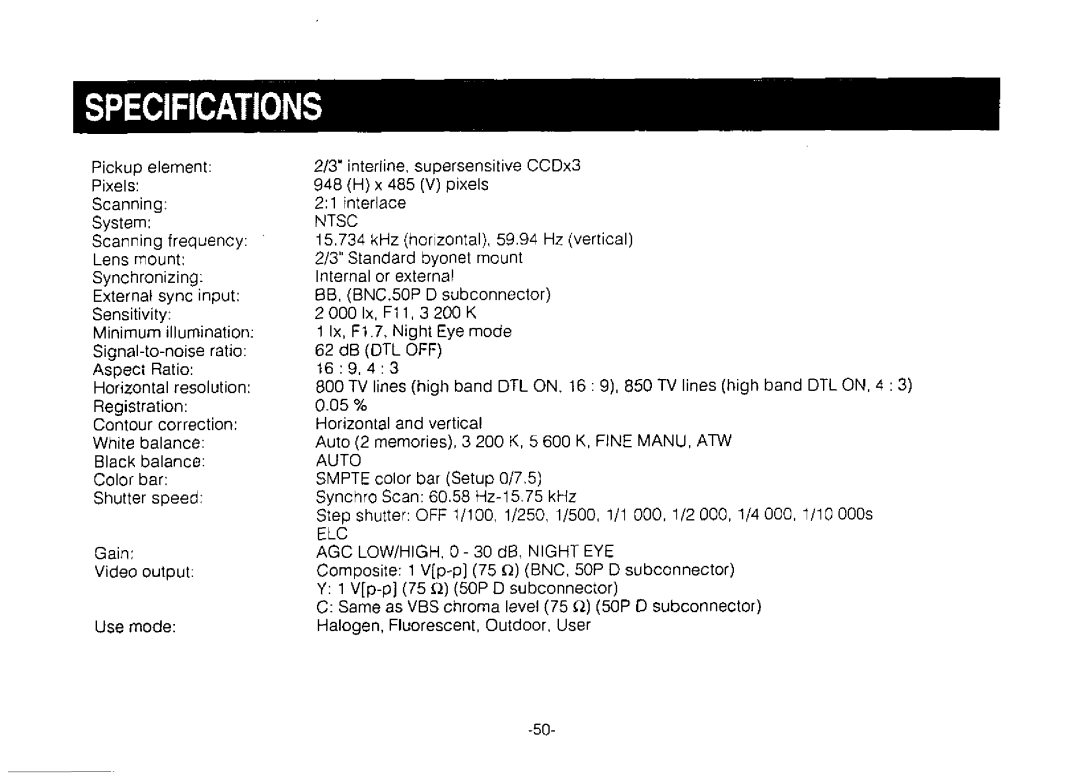 Panasonic AW-E800 manual 