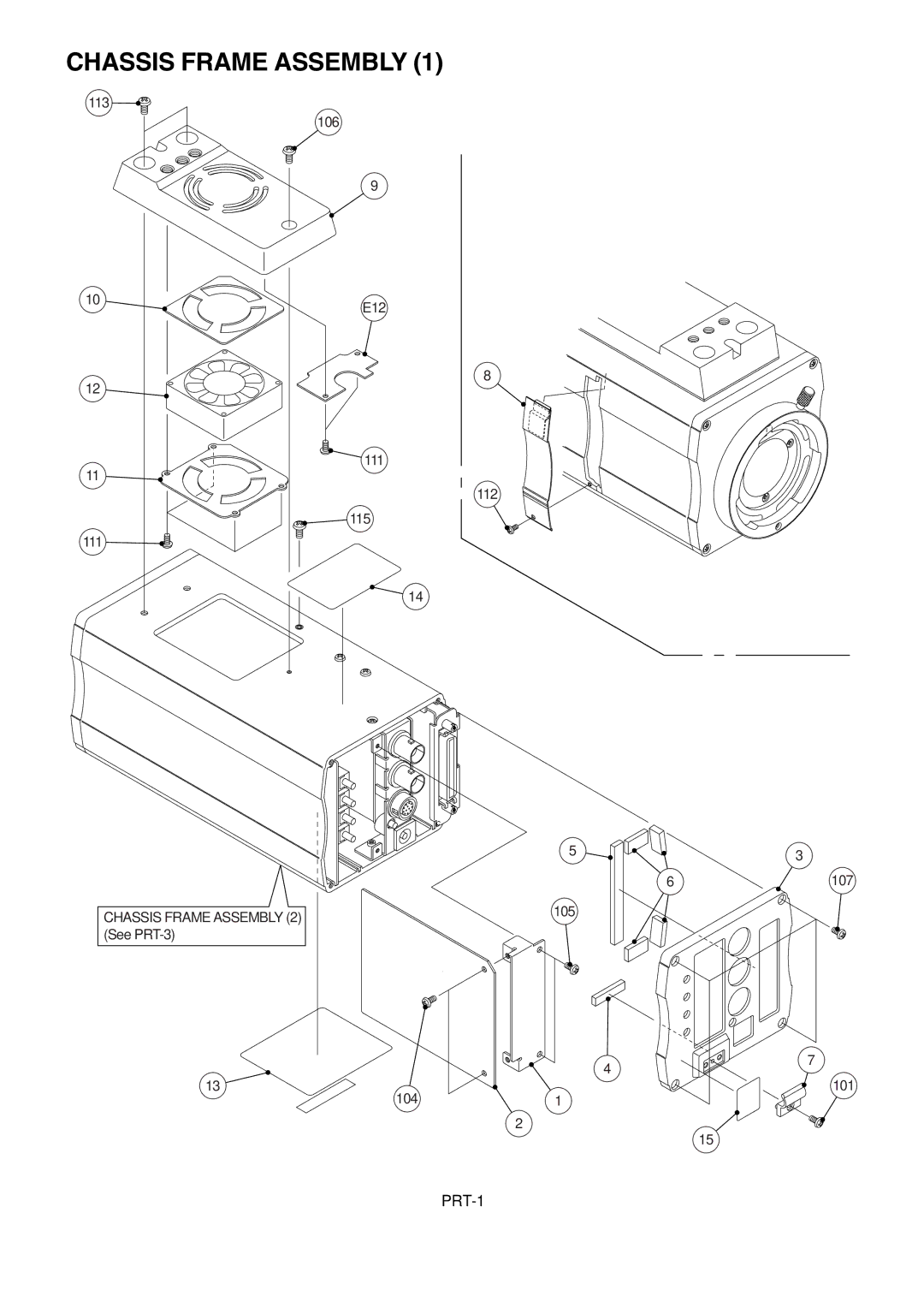 Panasonic AW-E860 manual Chassis Frame Assembly 