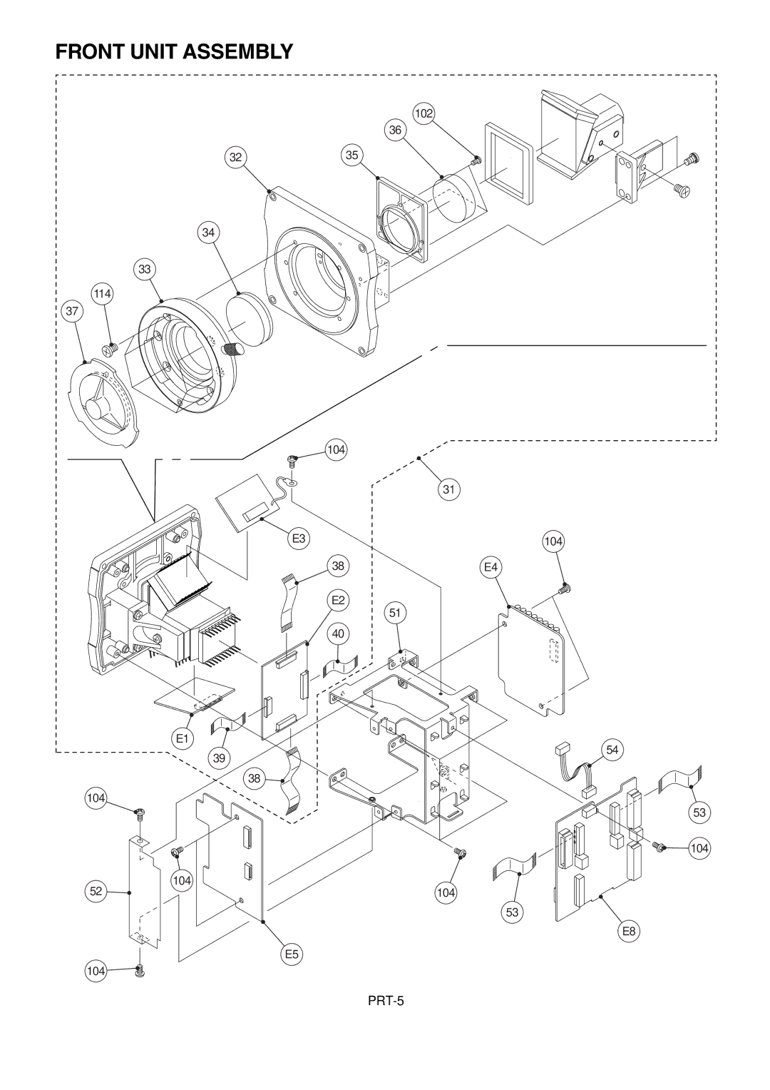 Panasonic AW-E860 manual Front Unit Assembly 