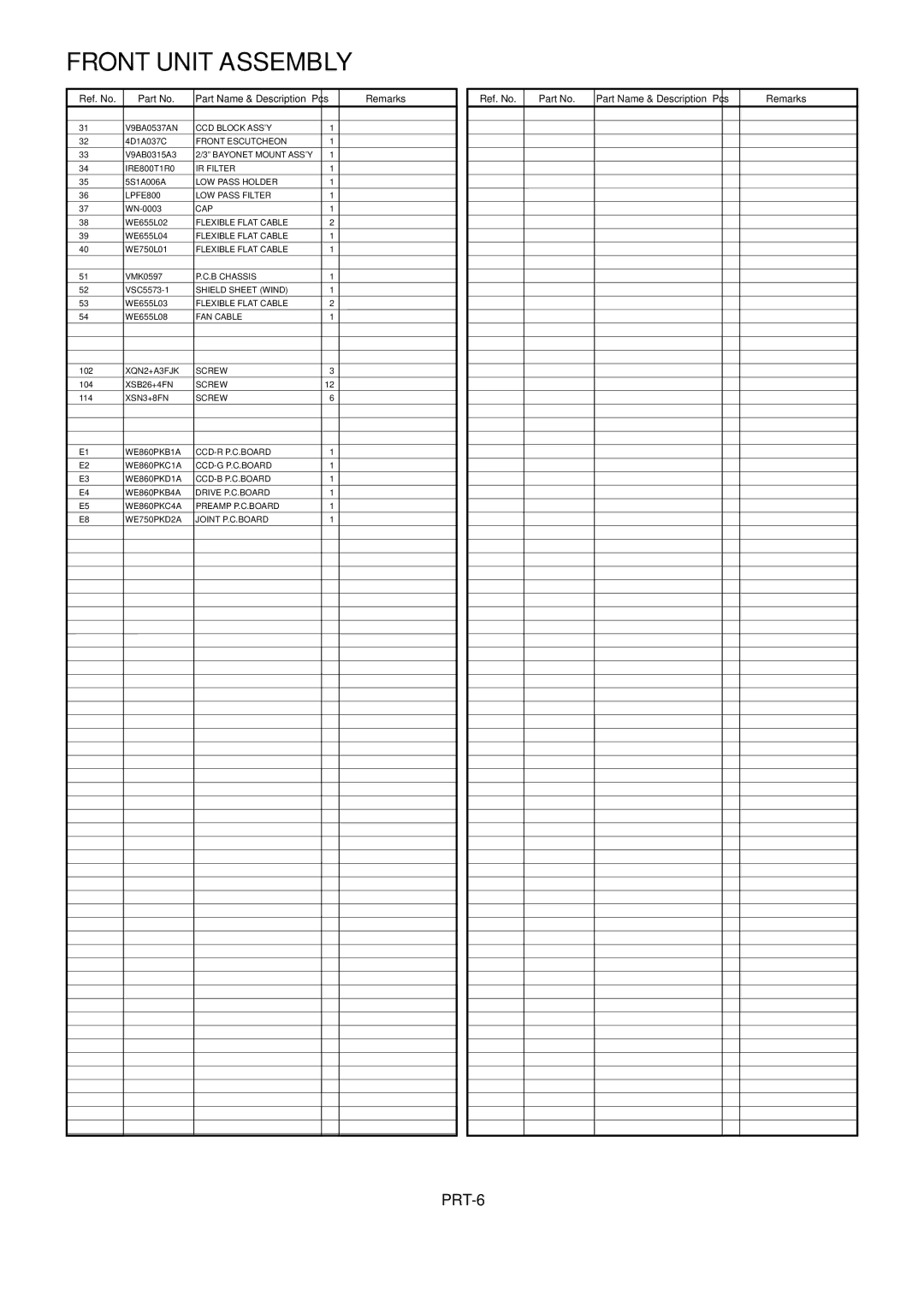 Panasonic AW-E860 manual PRT-6 