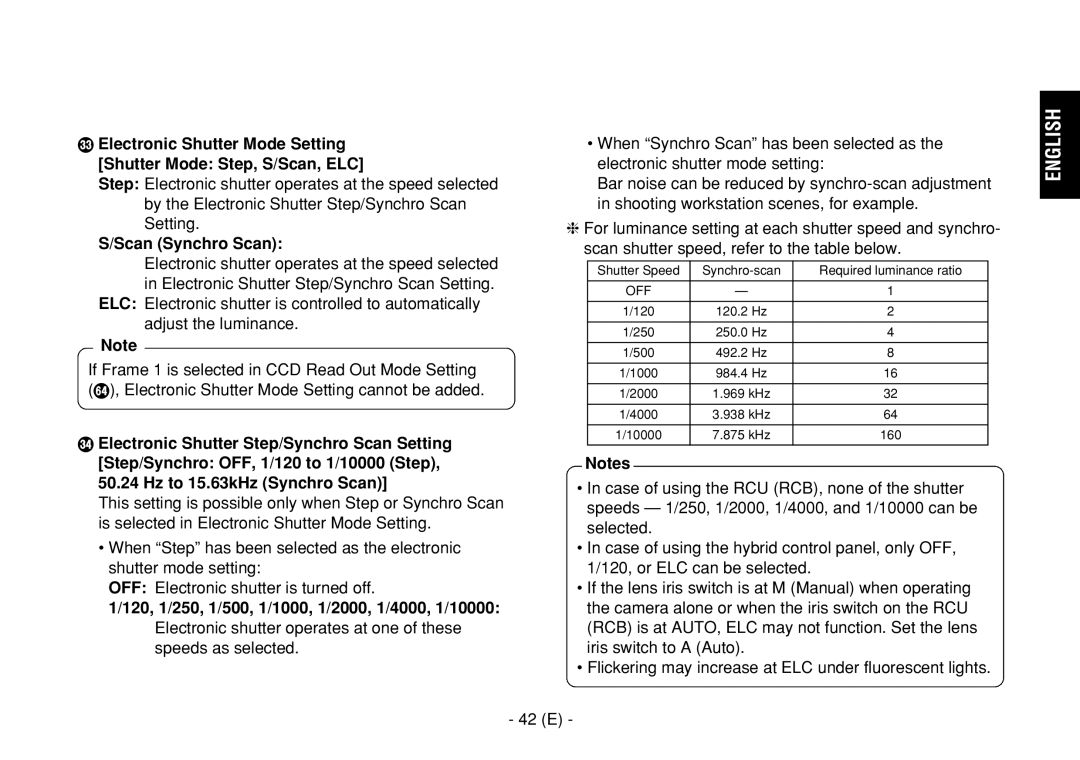 Panasonic AW-E860L manual Scan Synchro Scan, 42 E 