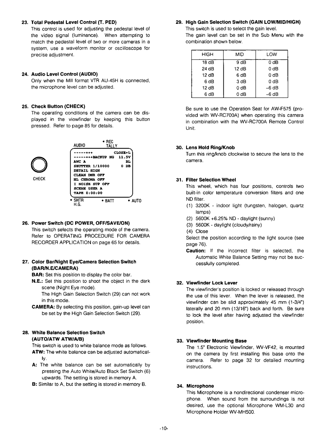 Panasonic AW-F575 manual 