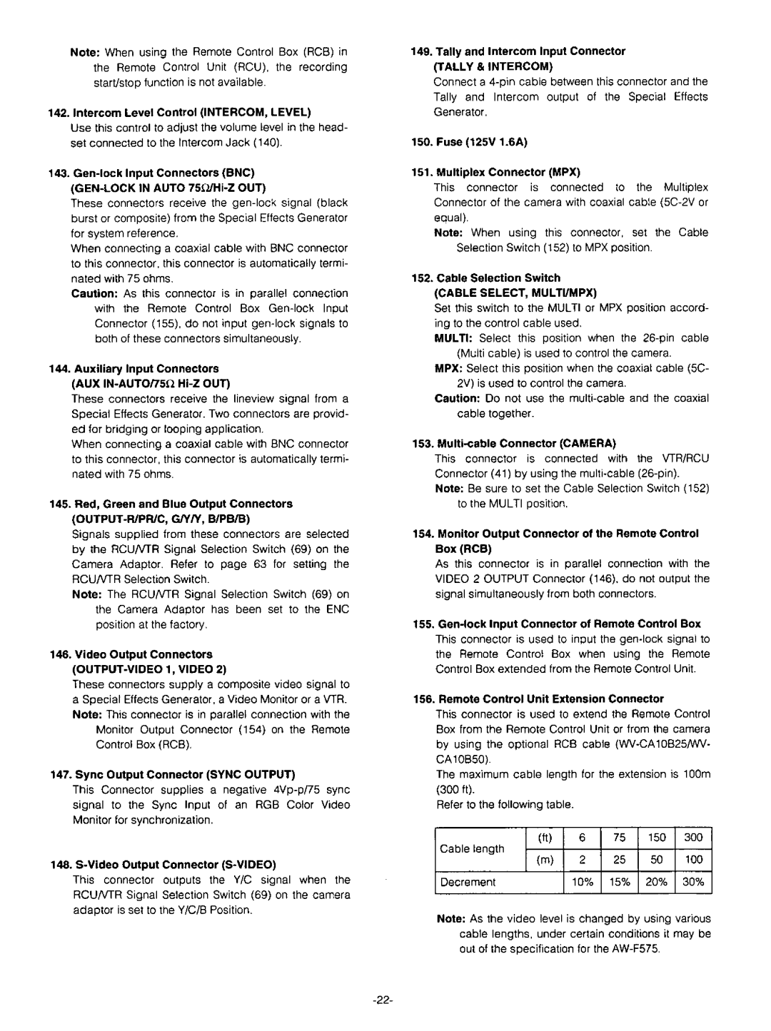 Panasonic AW-F575 manual 