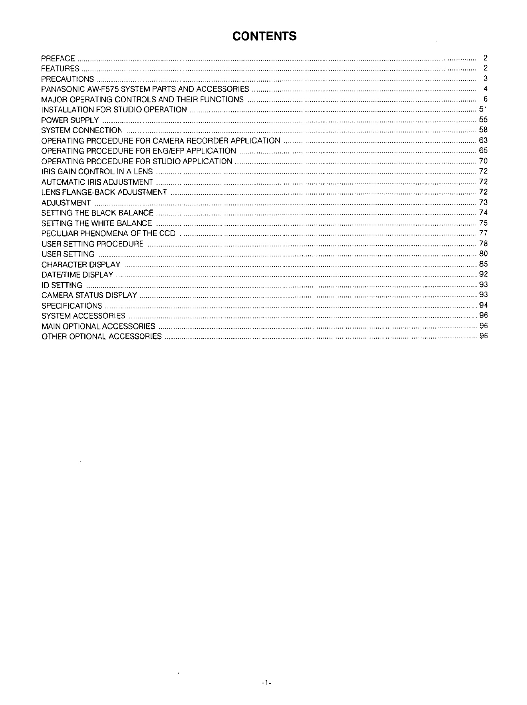 Panasonic AW-F575 manual 