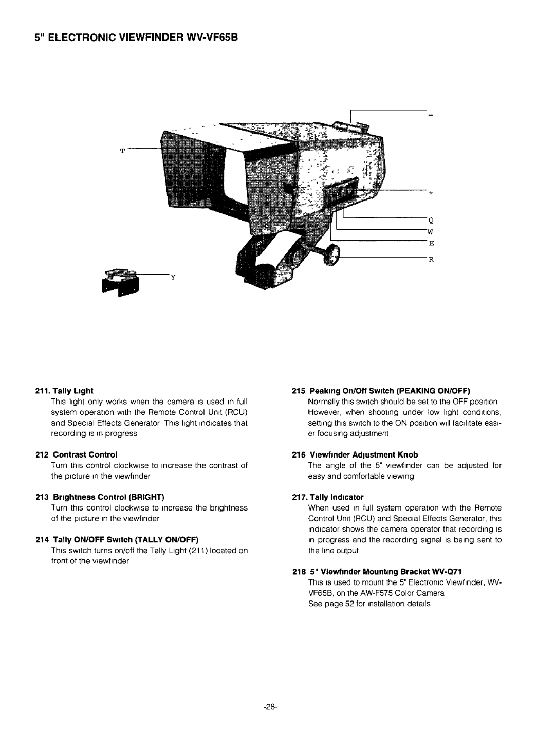 Panasonic AW-F575 manual 