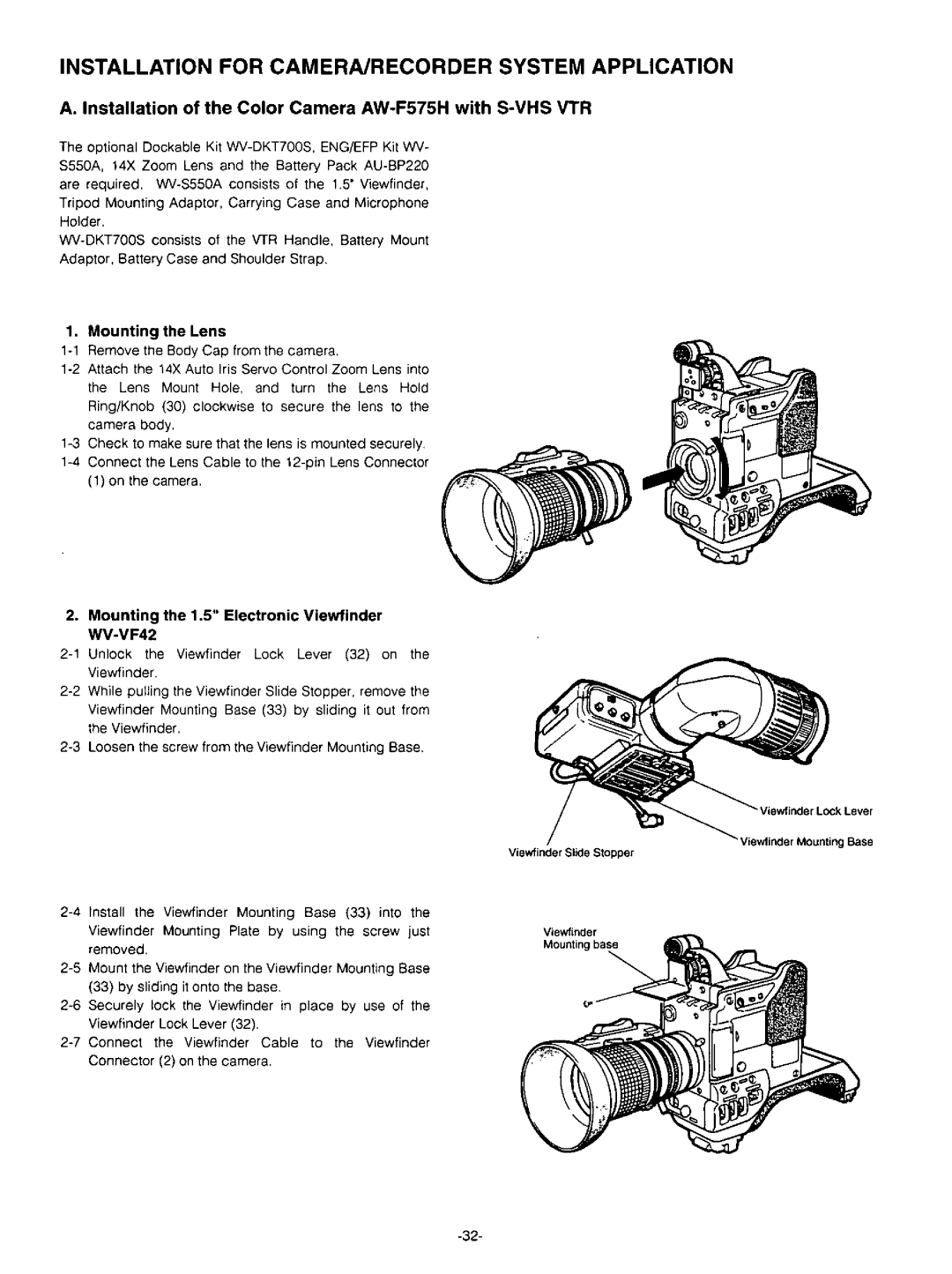 Panasonic AW-F575 manual 