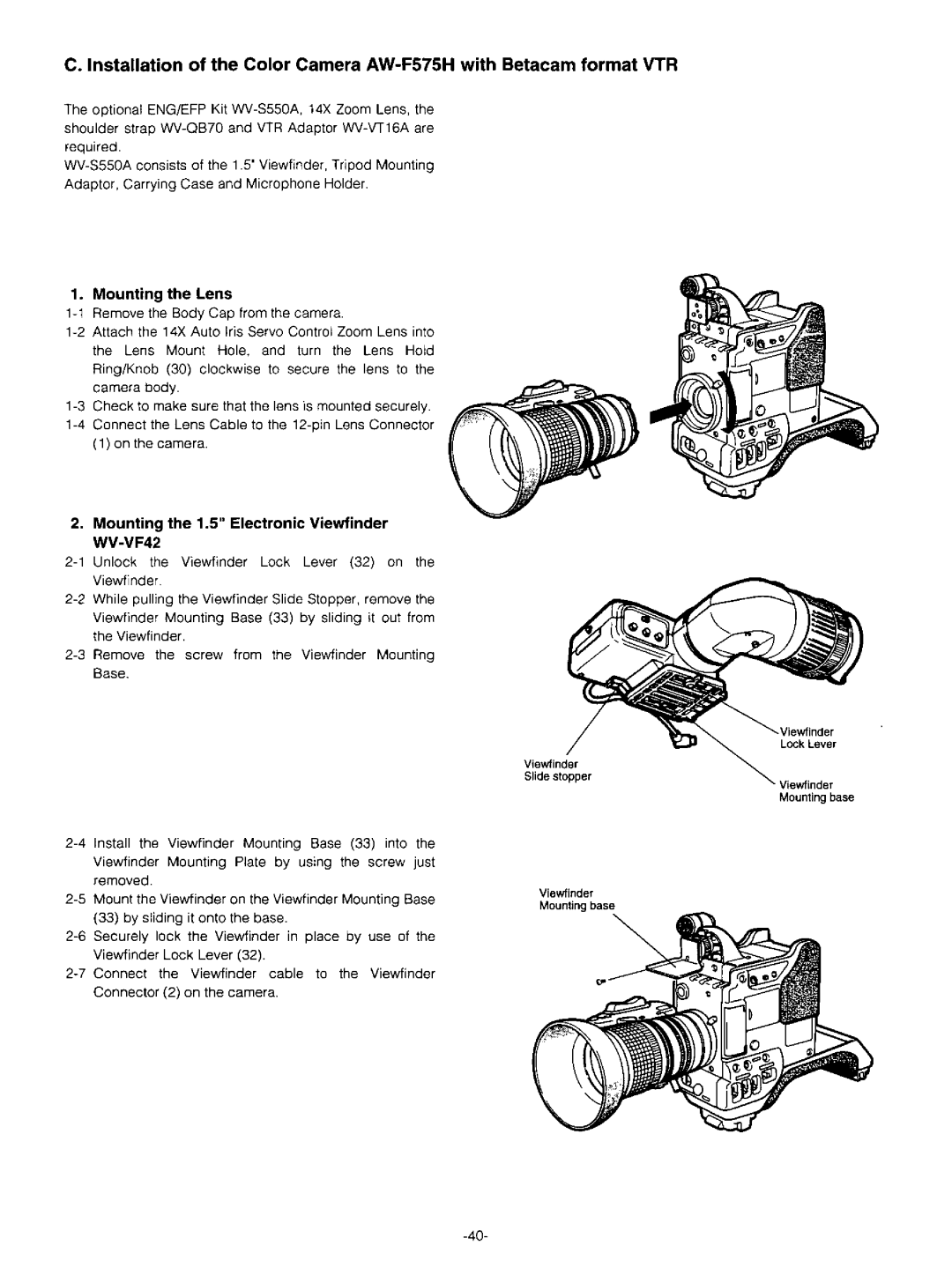 Panasonic AW-F575 manual 