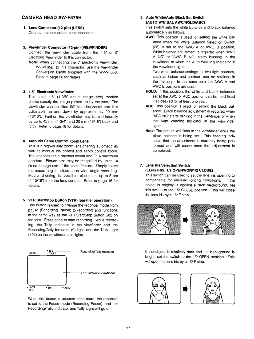 Panasonic AW-F575 manual 