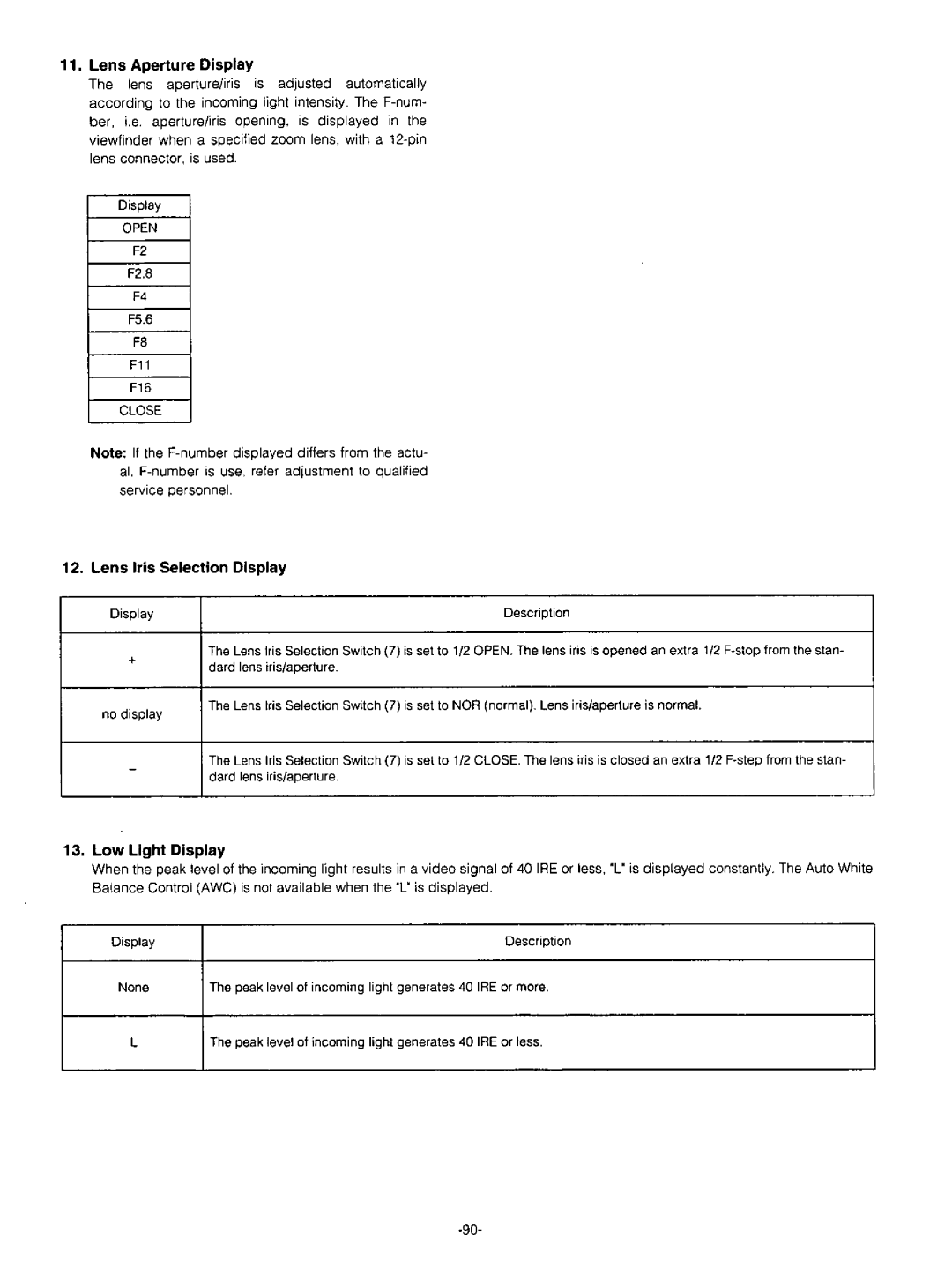 Panasonic AW-F575 manual 