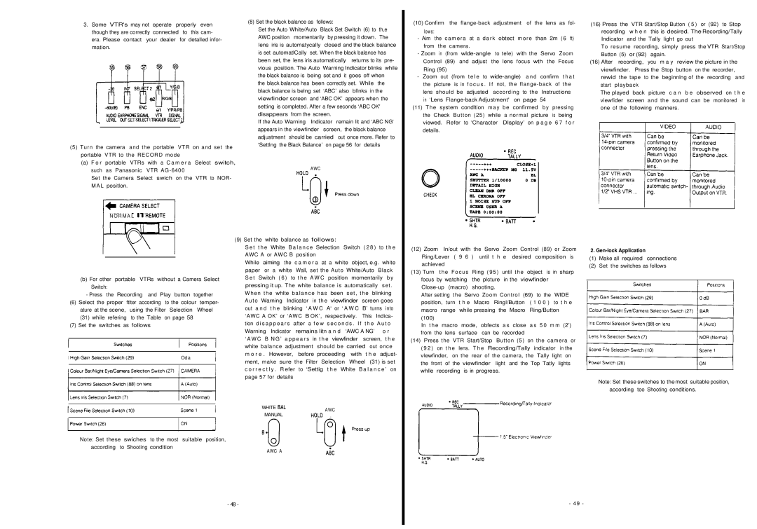 Panasonic AW-F575E manual Set, Awc, R M a L, White AWC 