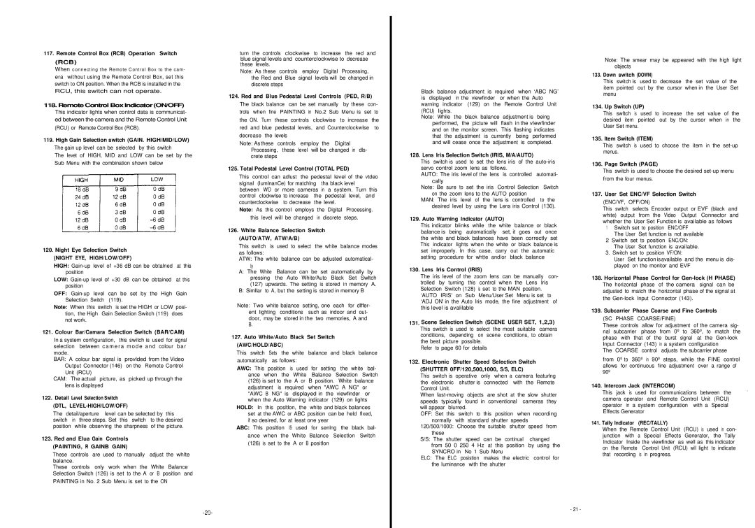 Panasonic AW-F575E manual Rcb, Awc/Hold/Abc 