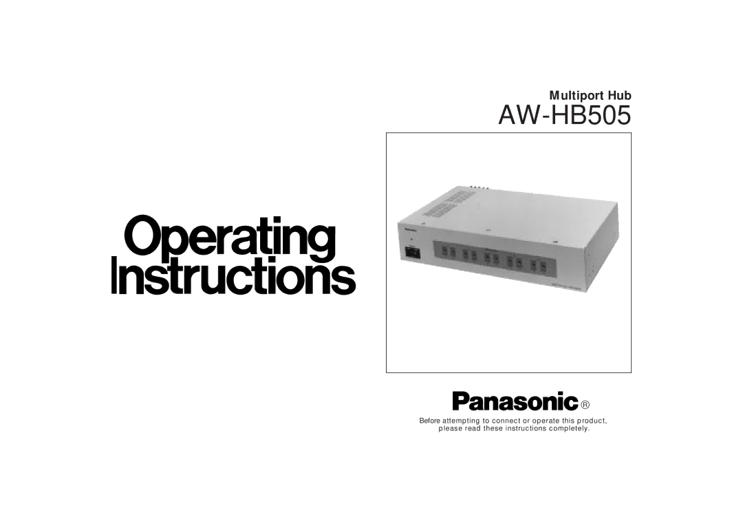 Panasonic AW-HB505 manual 