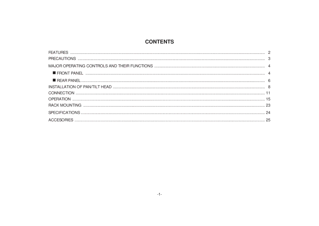 Panasonic AW-HB505 manual Contents 