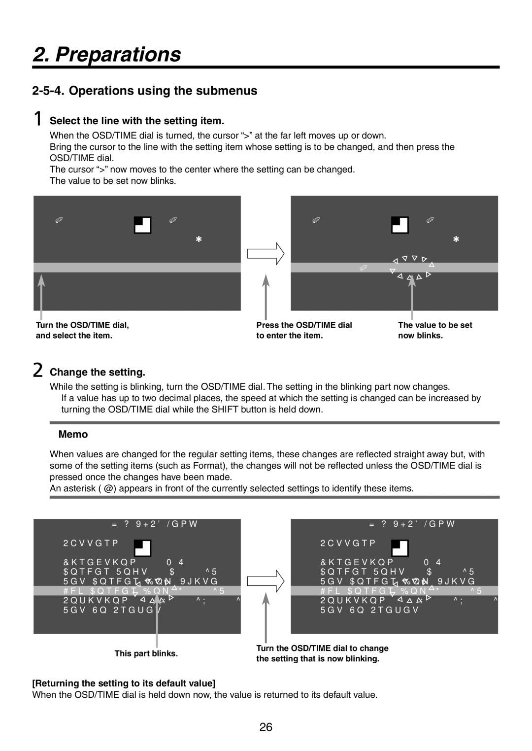 Panasonic AW-HS50N operating instructions Select the line with the setting item, Change the setting 