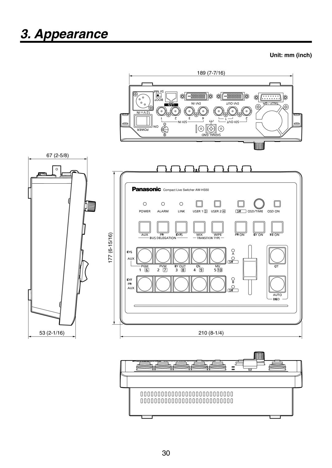 Panasonic AW-HS50N operating instructions 67 2-5/8 53 2-1/16 