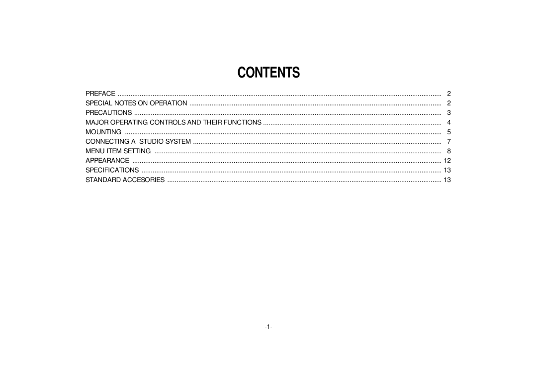 Panasonic PB305, AW-PB301 manual Contents 