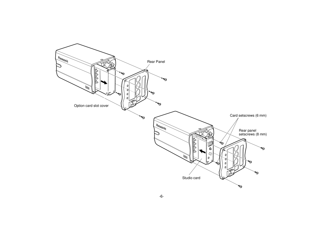 Panasonic AW-PB301, PB305 manual Rear Panel Option card slot cover 