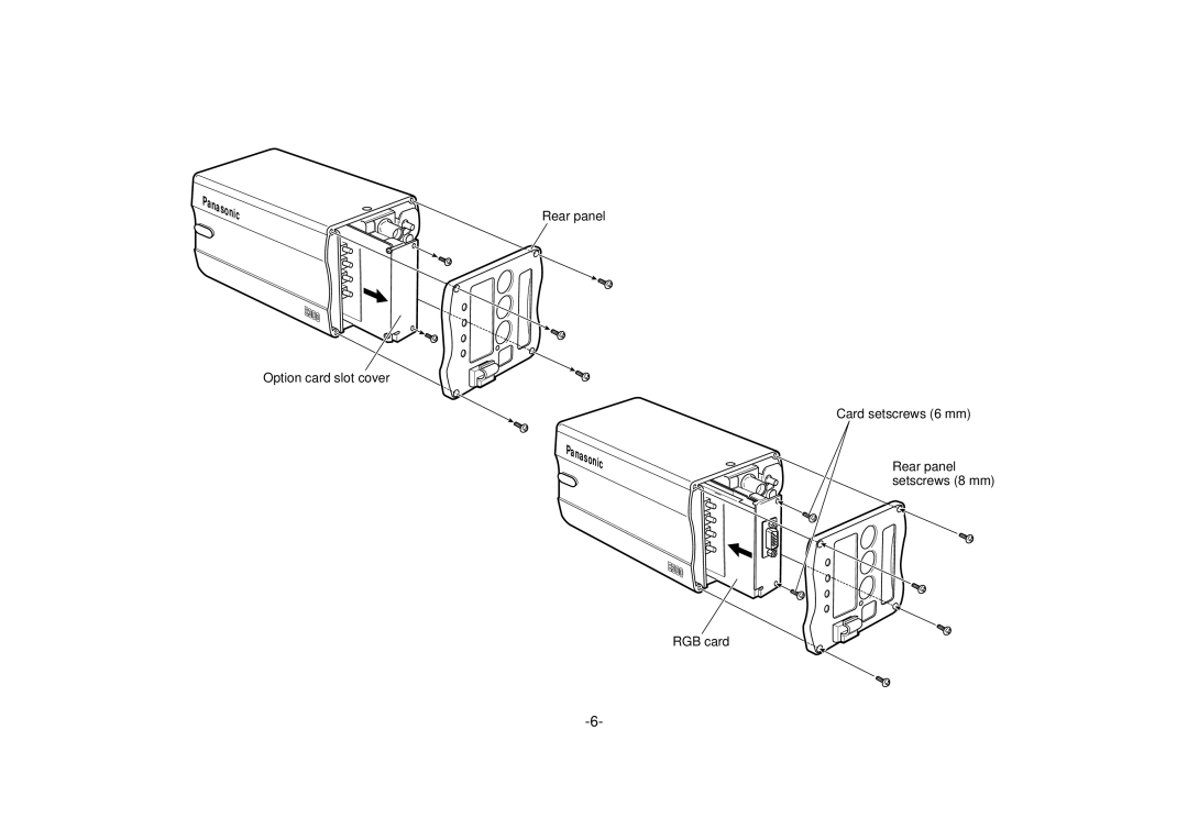 Panasonic AW-PB302 manual Rear panel Option card slot cover 