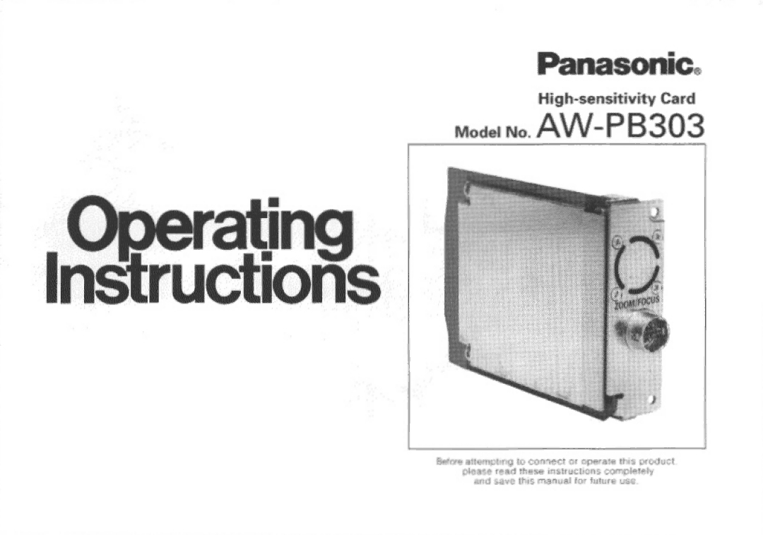 Panasonic AW-PB303 manual 