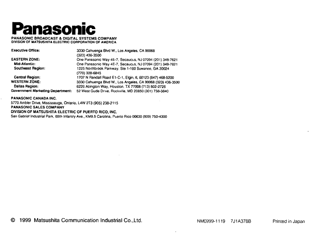 Panasonic AW-PB303 manual 