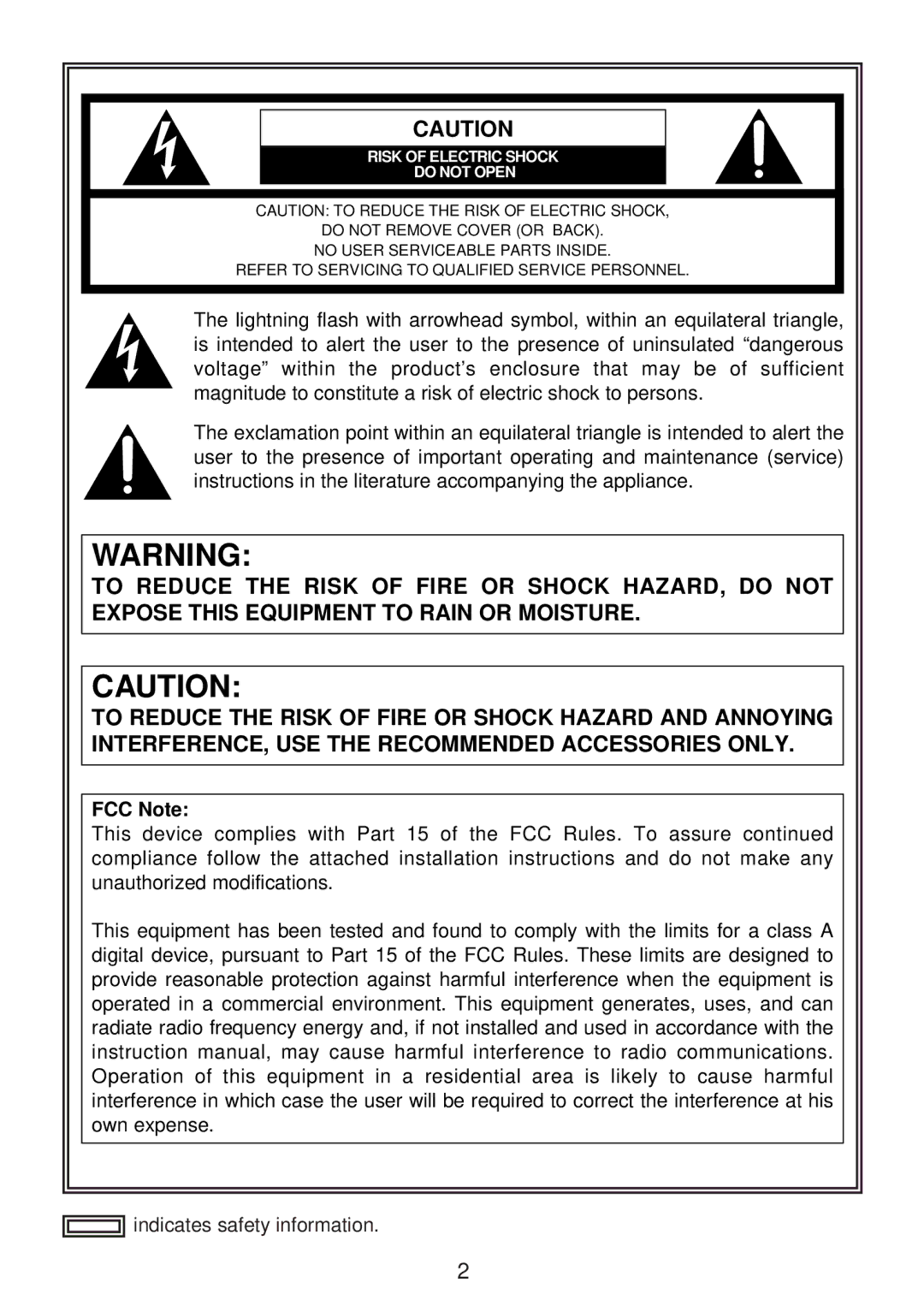 Panasonic AW-PB605P manual FCC Note 