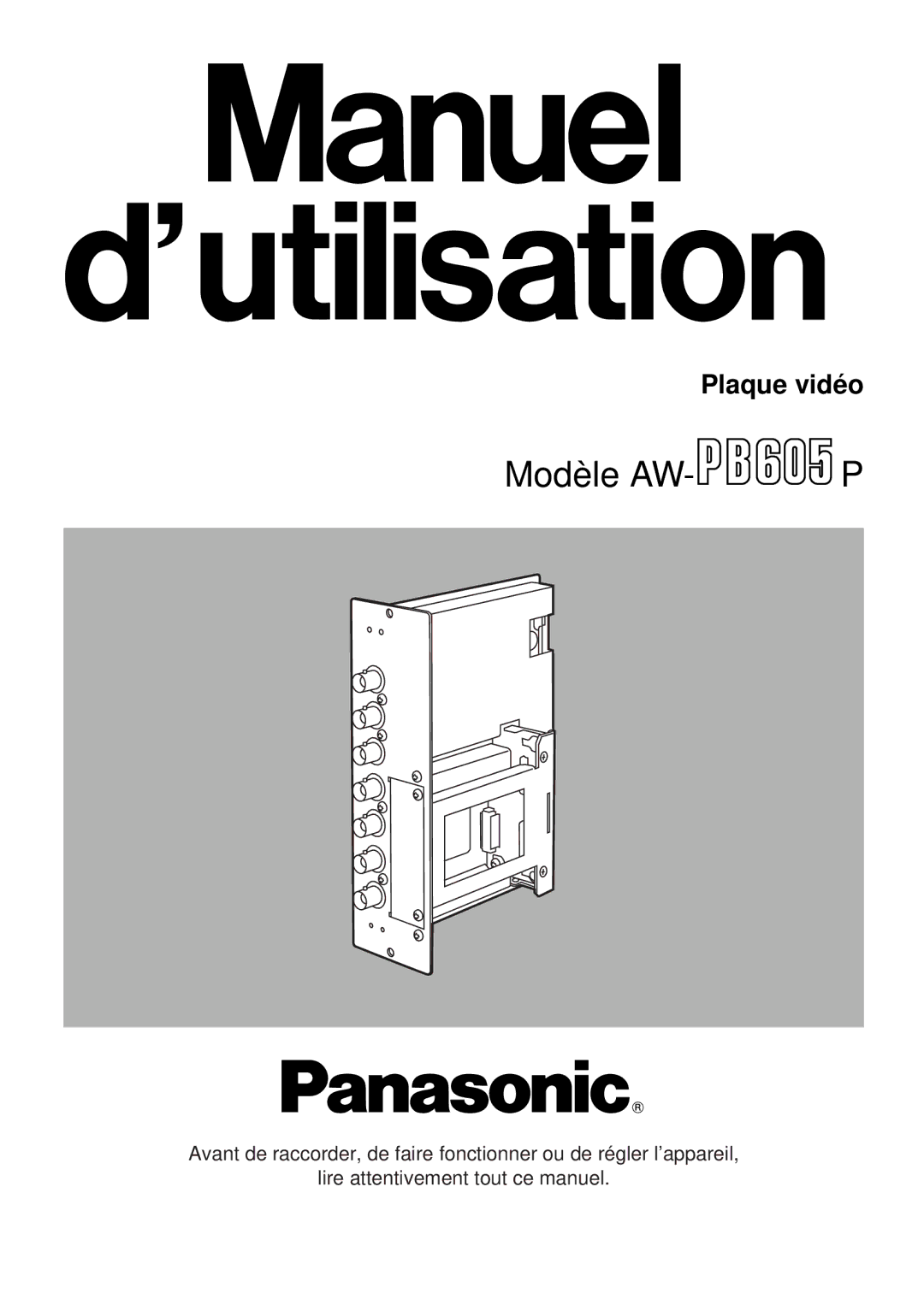 Panasonic AW-PB605P manual Modèle AW- P 