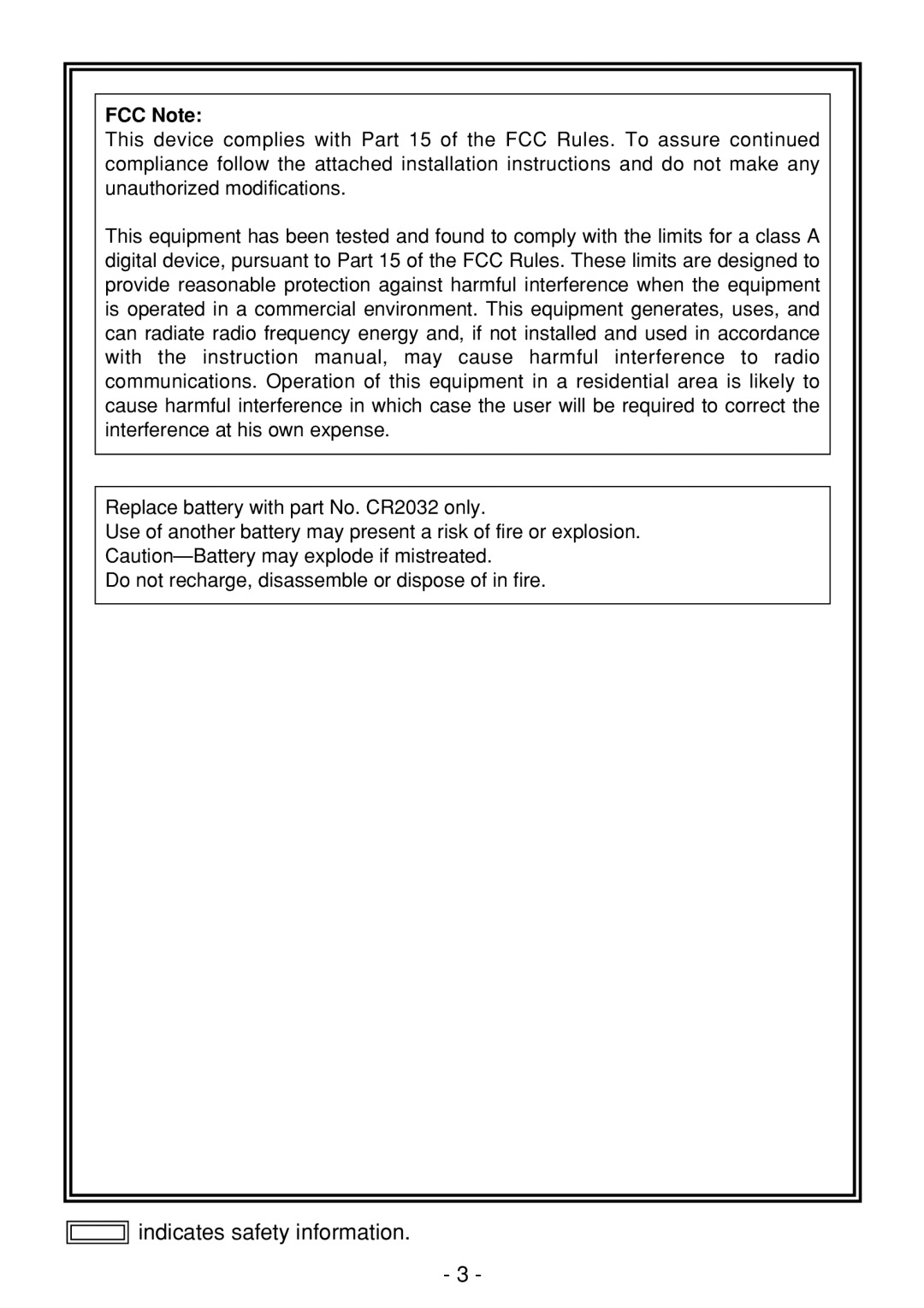 Panasonic AW-PH360N manual FCC Note 