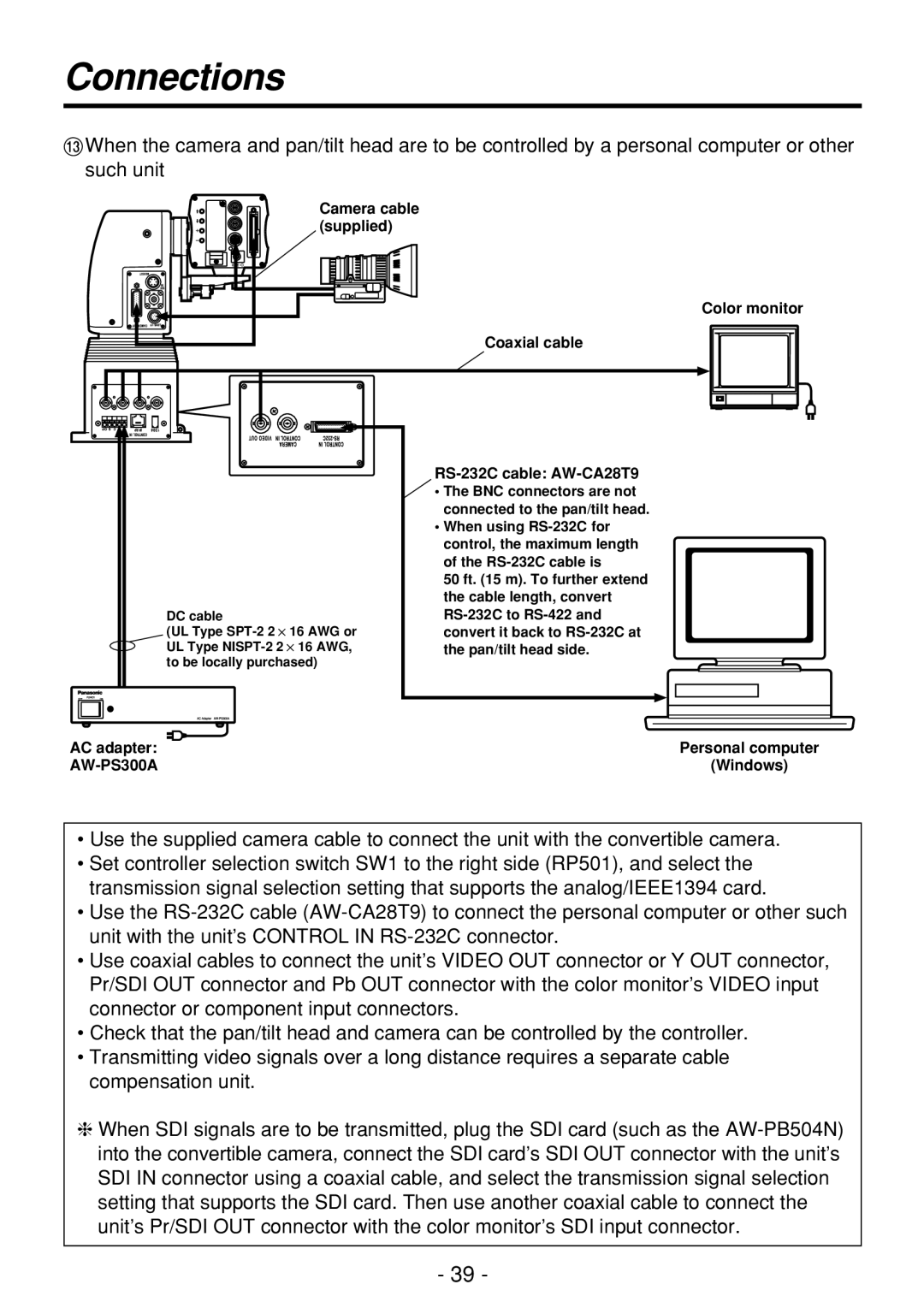 Panasonic AW-PH360N manual Personal computer 