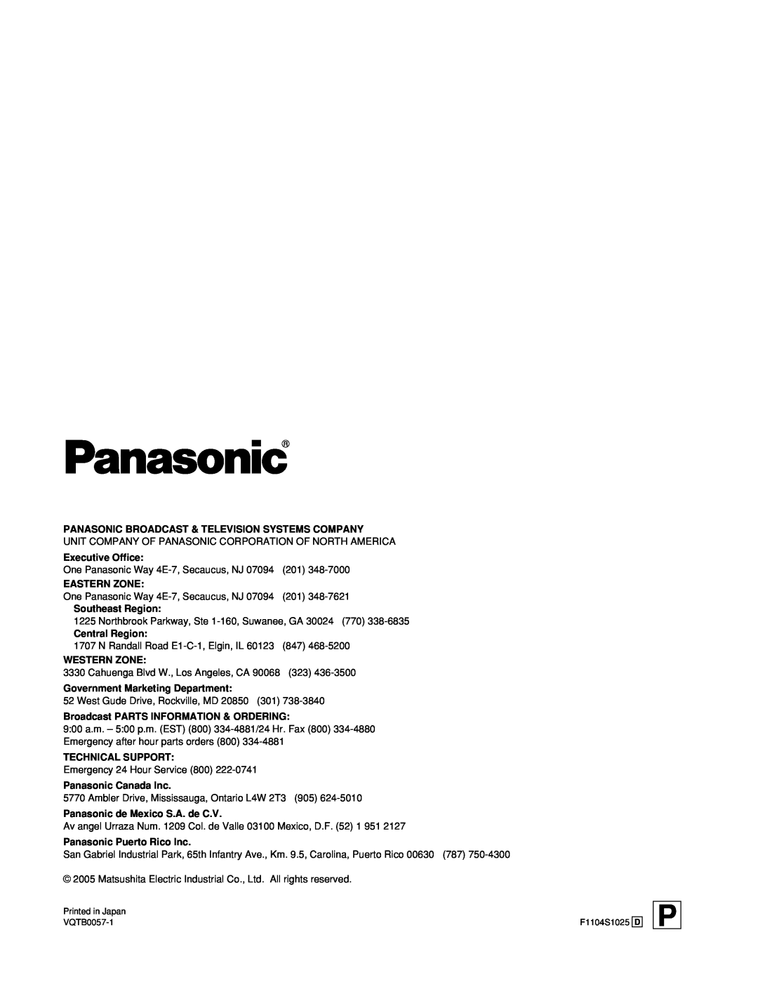 Panasonic AW-PH400, AW-RL400, AW-RC400, AW-RP400 manual 