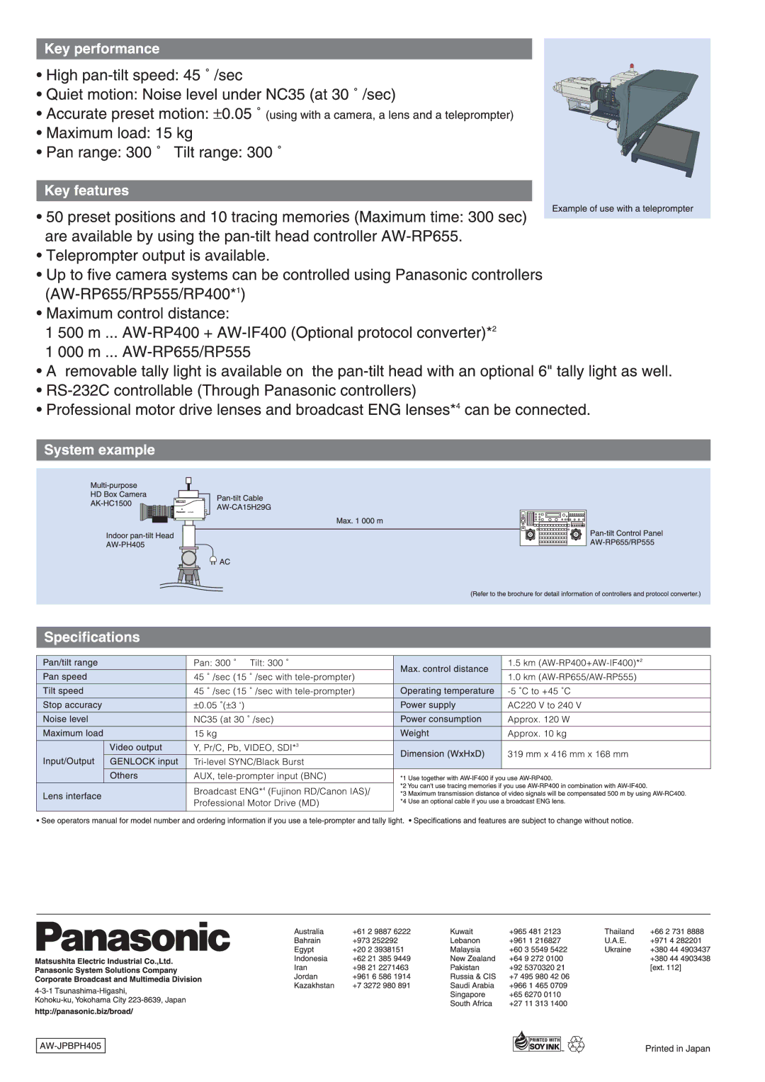 Panasonic AW-PH405 manual 