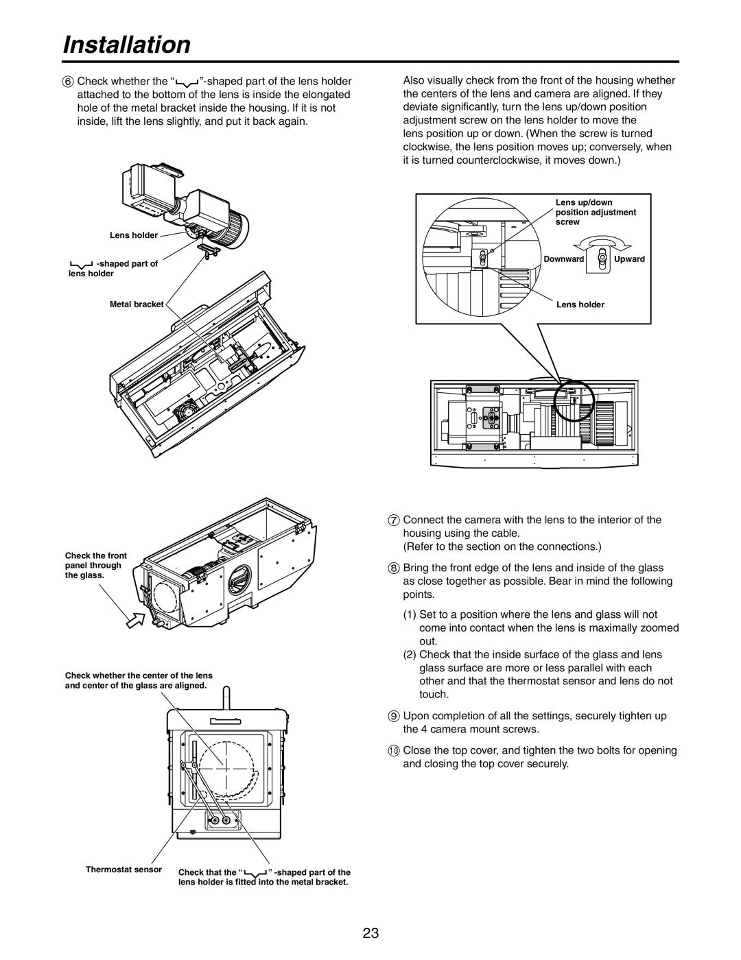 Panasonic AW-PH650N manual Thermostat sensor Check that 