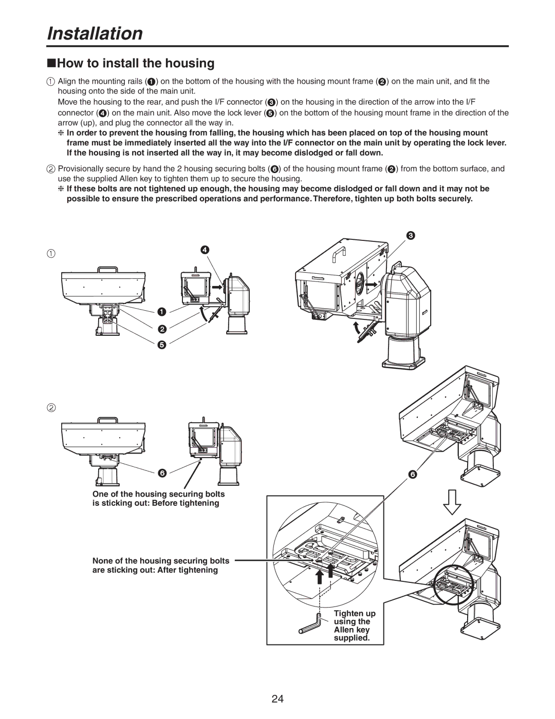 Panasonic AW-PH650N manual How to install the housing 