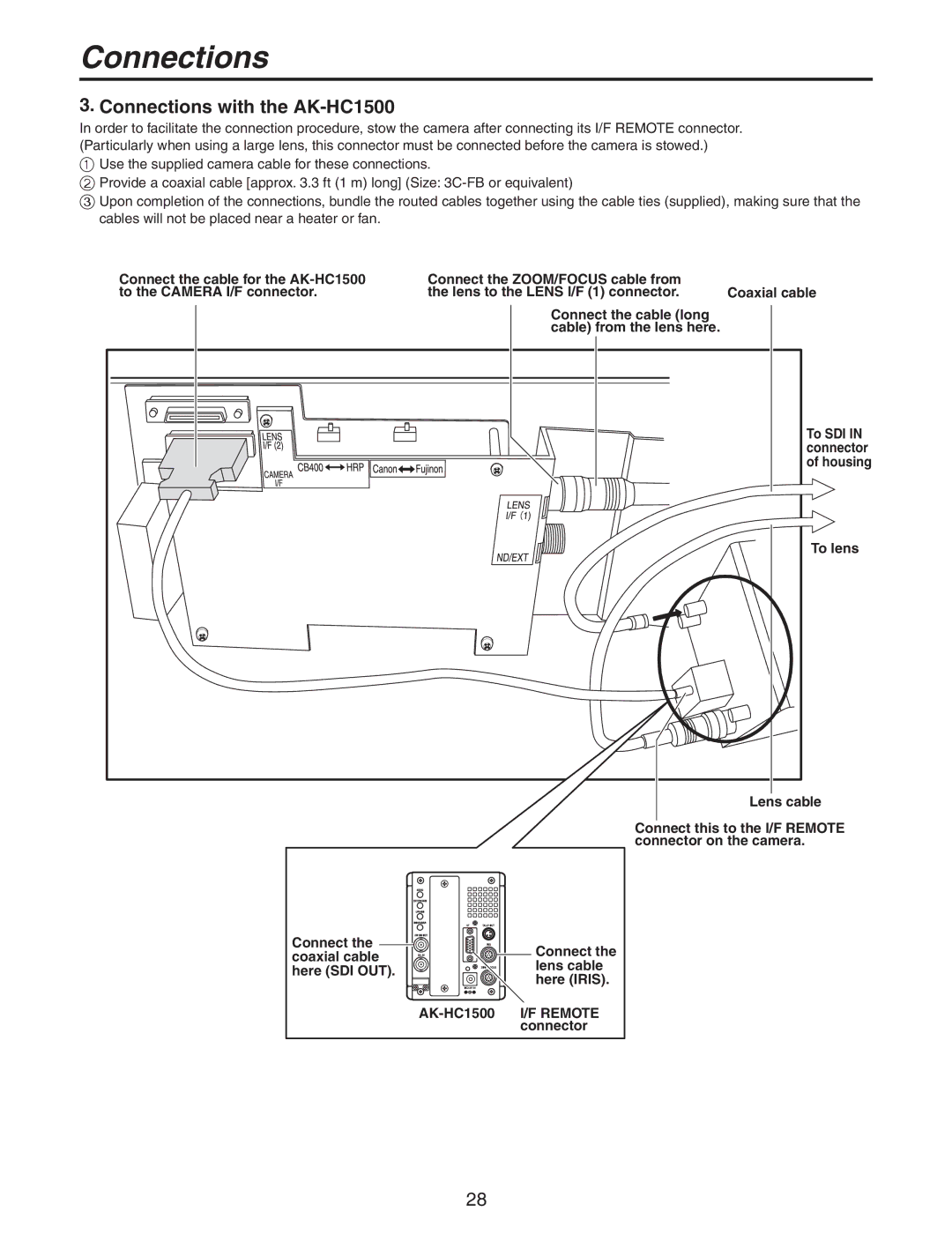 Panasonic AW-PH650N manual Connections with the AK-HC1500 