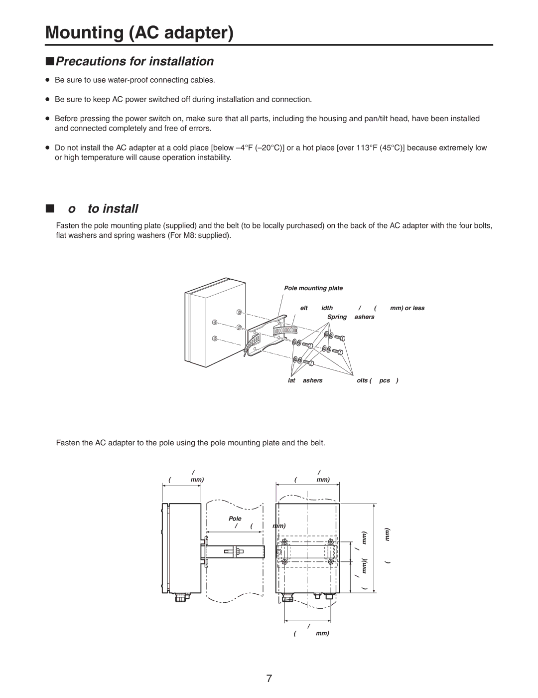 Panasonic AW-PH650N manual Mounting AC adapter 