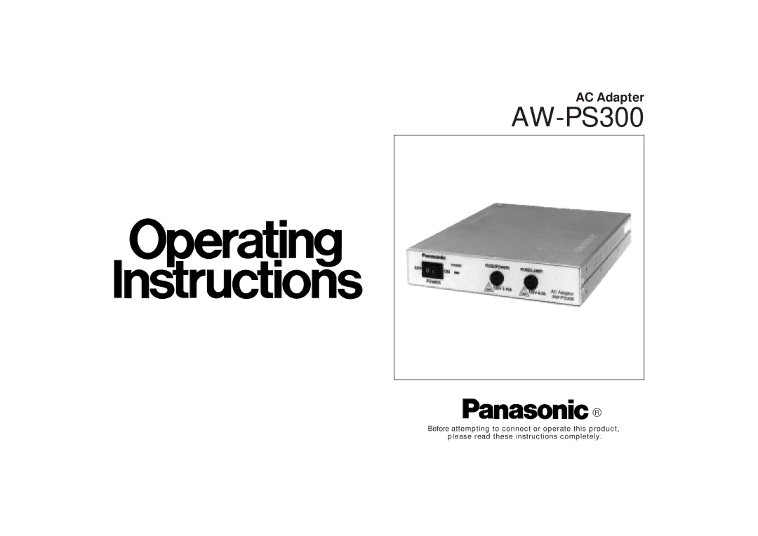 Panasonic AW-PS300 manual 