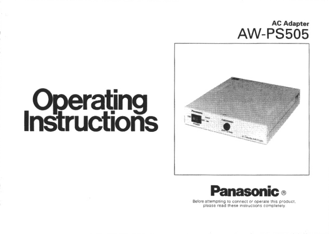 Panasonic AW-PS505 manual 