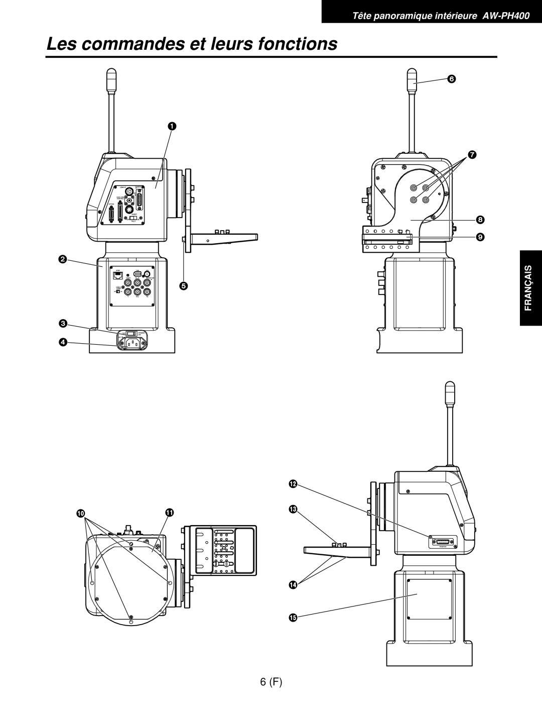 Panasonic AW-RP400E, AW-RL400G, AW-RC400E manual Les commandes et leurs fonctions 