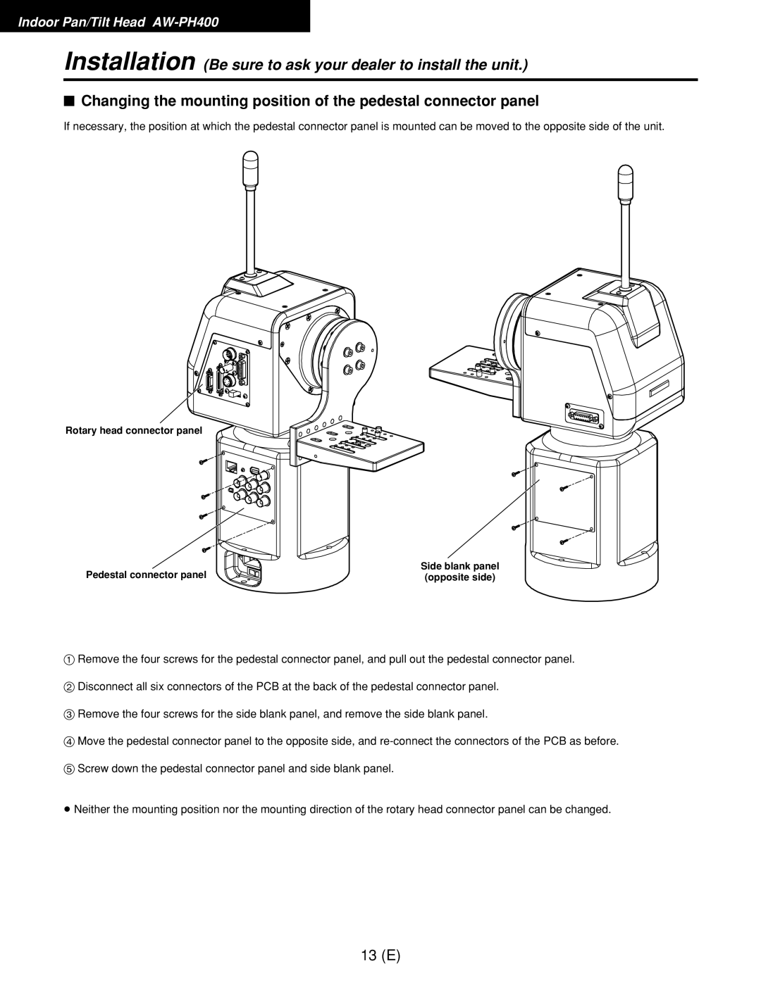 Panasonic AW-RC400E, AW-RL400G, AW-RP400E manual 13 E 