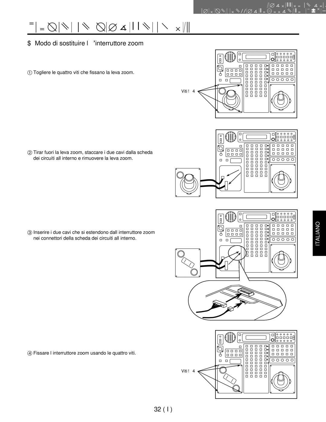 Panasonic AW-RL400G, AW-RP400E, AW-RC400E manual $ Modo di sostituire l’interruttore zoom 