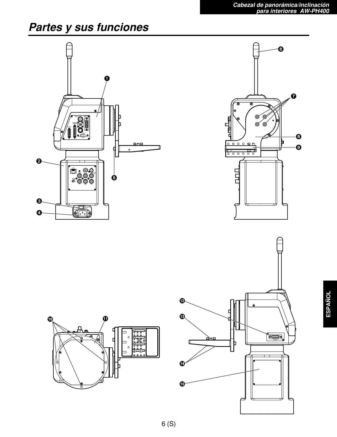 Panasonic AW-RP400E, AW-RL400G, AW-RC400E manual Partes y sus funciones 