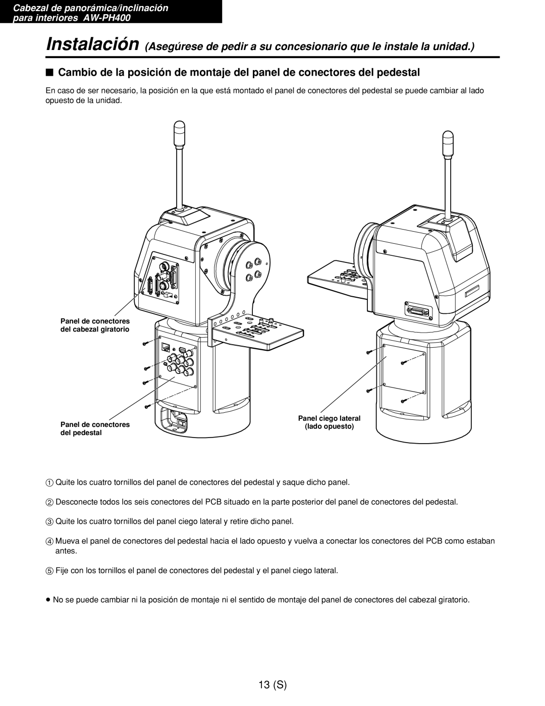 Panasonic AW-RC400E, AW-RL400G, AW-RP400E manual 13 S 