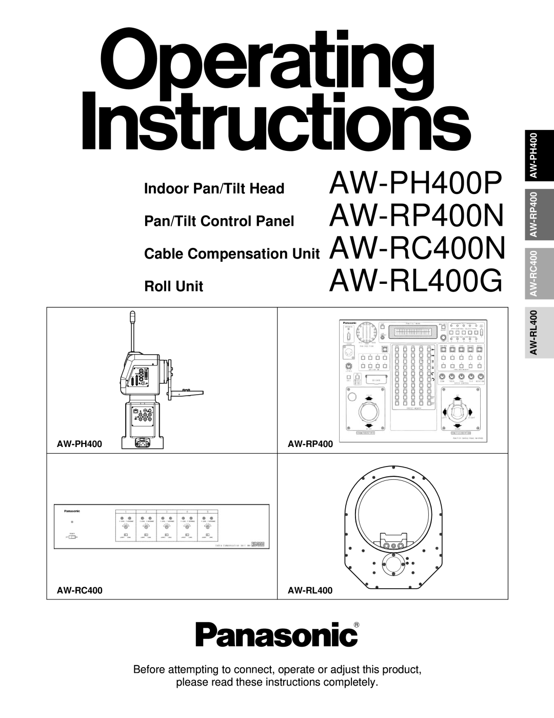 Panasonic AW-RC400N, AW-RP400N, AW-PH400P manual AW-PH400 AW-RP400 AW-RC400 AW-RL400 