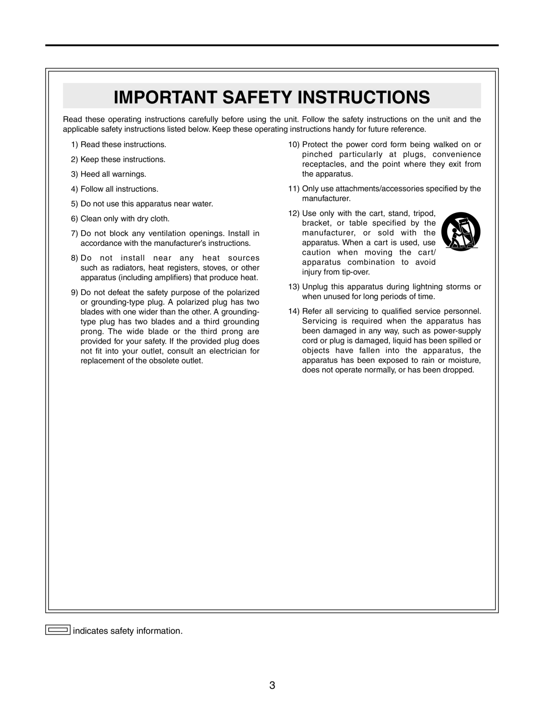 Panasonic AW-RP555N manual Important Safety Instructions 