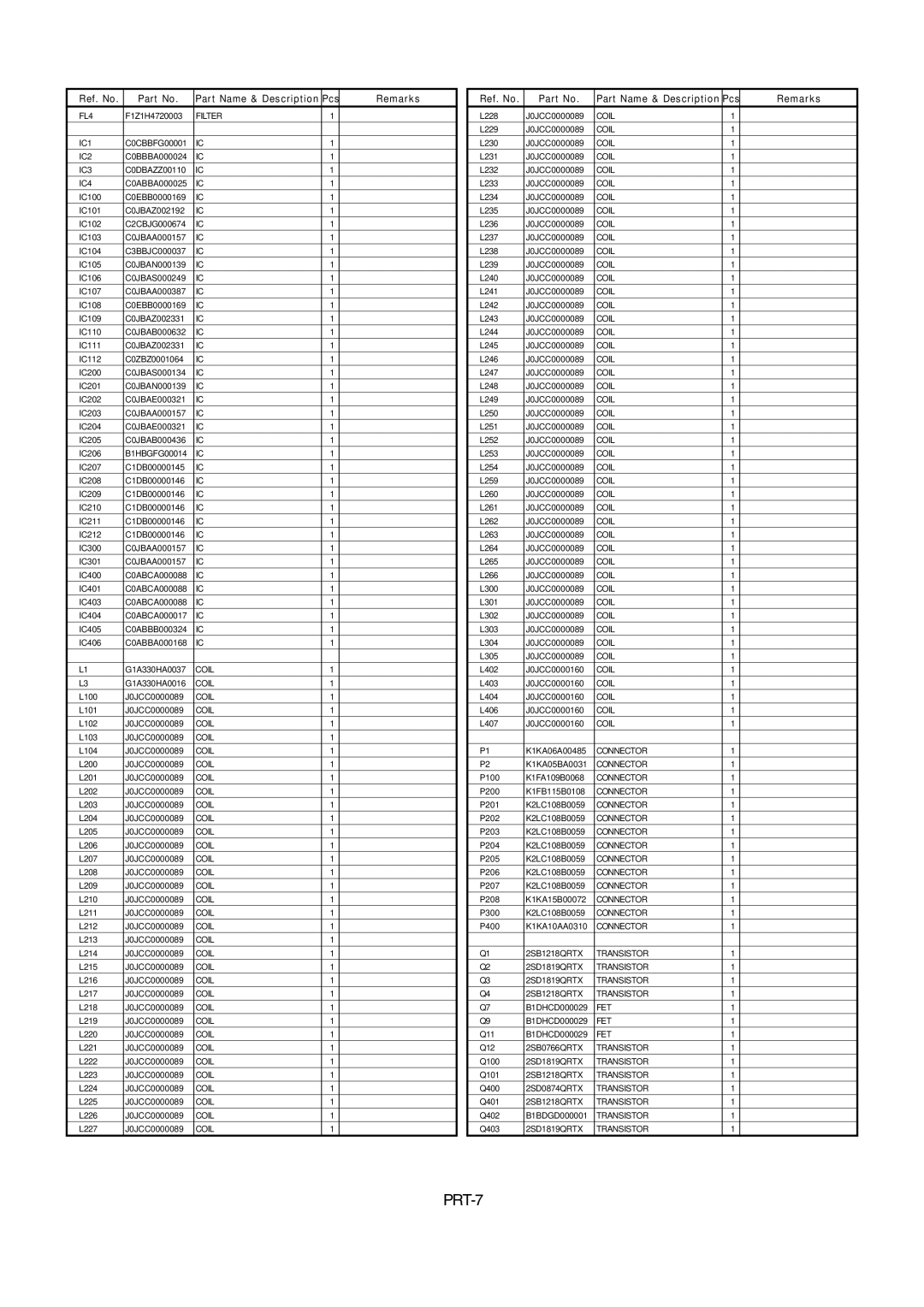 Panasonic AW-RP655N manual PRT-7, IC4 