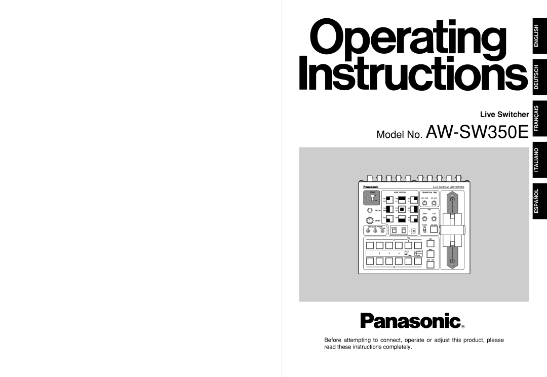 Panasonic manual Model No. AW-SW350E 