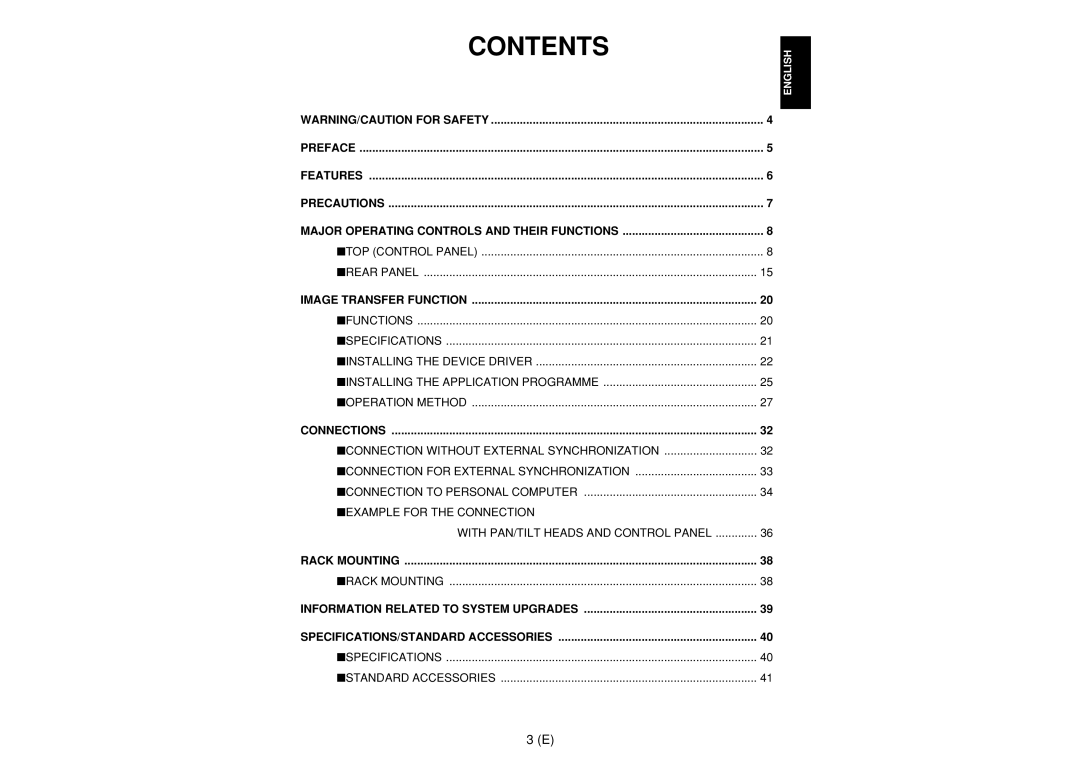 Panasonic AW-SW350E manual Contents 