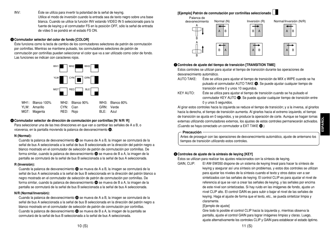 Panasonic AW-SW350E manual 10 S 11 S 