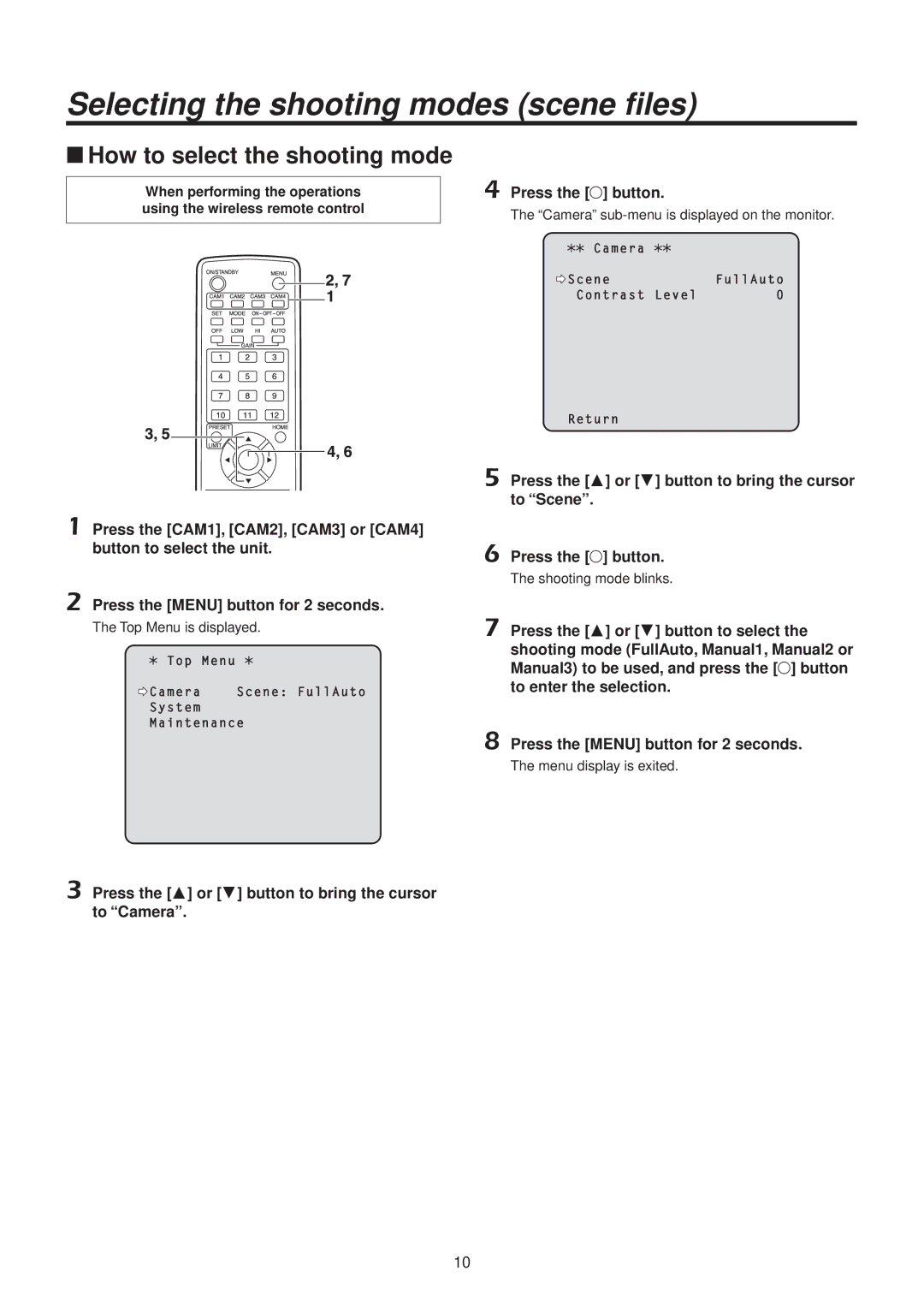 Panasonic AWHE50HN manual WwHow to select the shooting mode 